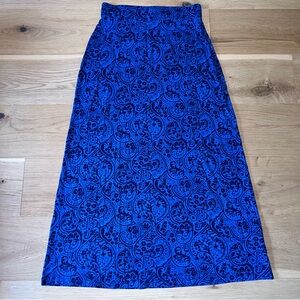 Boden Vibrant Blue Floral Maxi Skirt Sz 8
